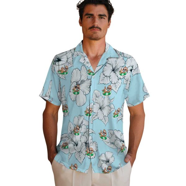 Sloth Hibiscus Blooms Hawaiian Shirt High quality