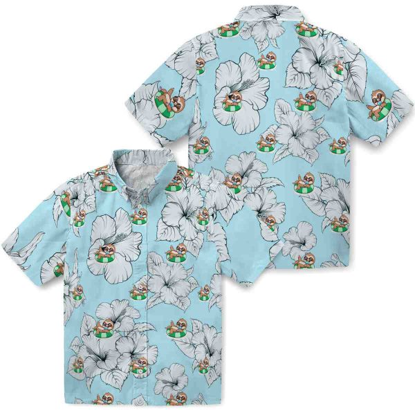 Sloth Hibiscus Blooms Hawaiian Shirt Latest Model