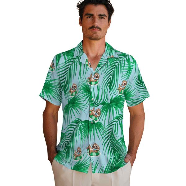 Sloth Leafy Palms Hawaiian Shirt High quality