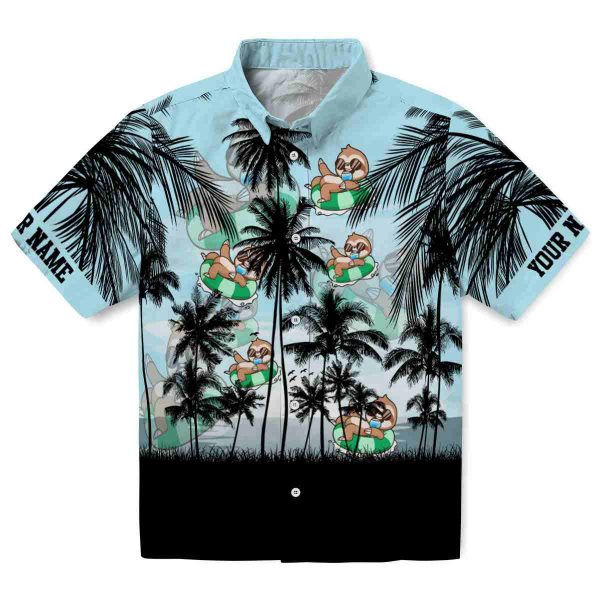 Sloth Sunset Scene Hawaiian Shirt Best selling