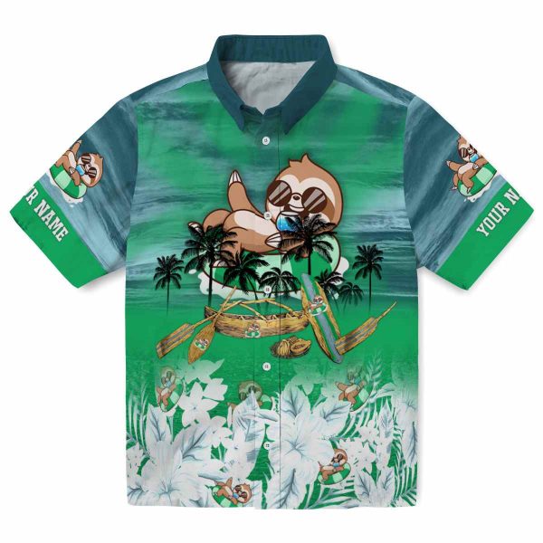 Sloth Tropical Canoe Hawaiian Shirt Best selling