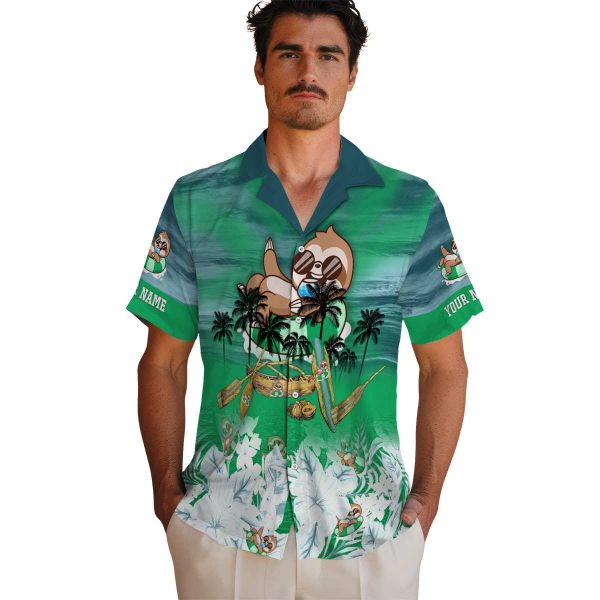 Sloth Tropical Canoe Hawaiian Shirt High quality