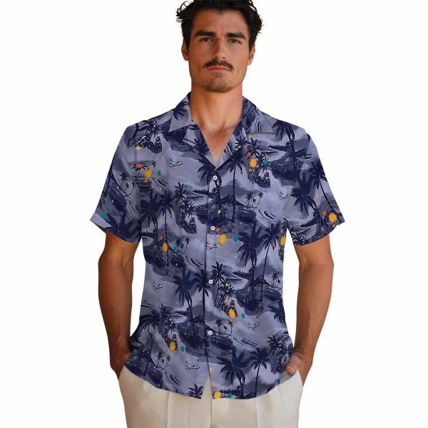 Space Coastal Palms Hawaiian Shirt High quality