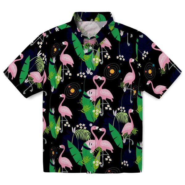 Space Flamingo Foliage Hawaiian Shirt Best selling