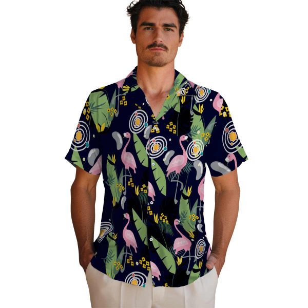 Space Flamingo Leaves Hawaiian Shirt High quality