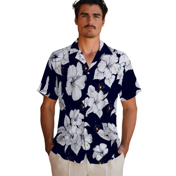 Space Hibiscus Blooms Hawaiian Shirt High quality