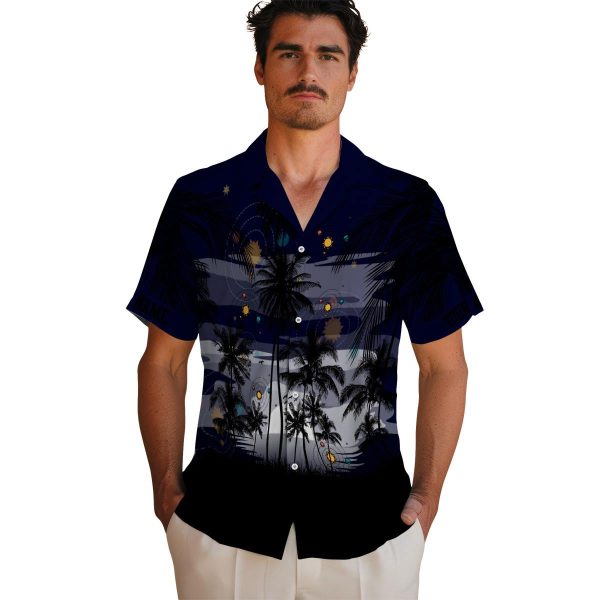 Space Sunset Scene Hawaiian Shirt High quality