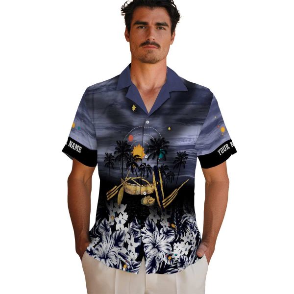 Space Tropical Canoe Hawaiian Shirt High quality