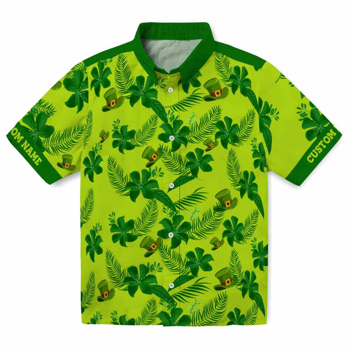 St Patricks Day Botanical Print Hawaiian Shirt Best selling