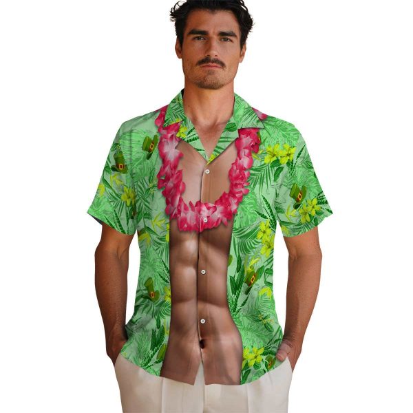 St Patricks Day Chest Illusion Hawaiian Shirt High quality