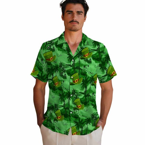 St Patricks Day Coastal Palms Hawaiian Shirt High quality