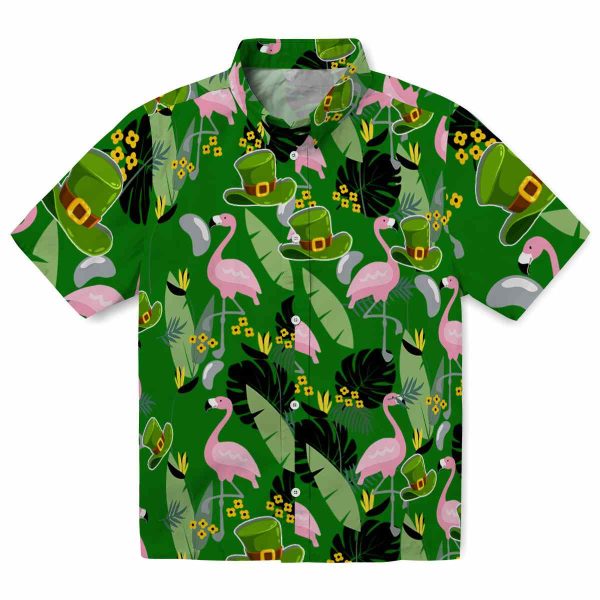 St Patricks Day Flamingo Leaves Hawaiian Shirt Best selling