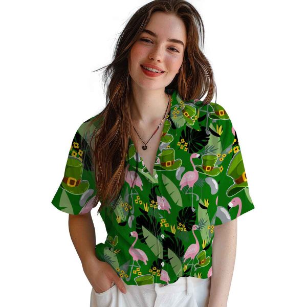 St Patricks Day Flamingo Leaves Hawaiian Shirt Trendy