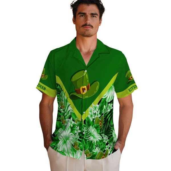 St Patricks Day Floral Chevron Hawaiian Shirt High quality