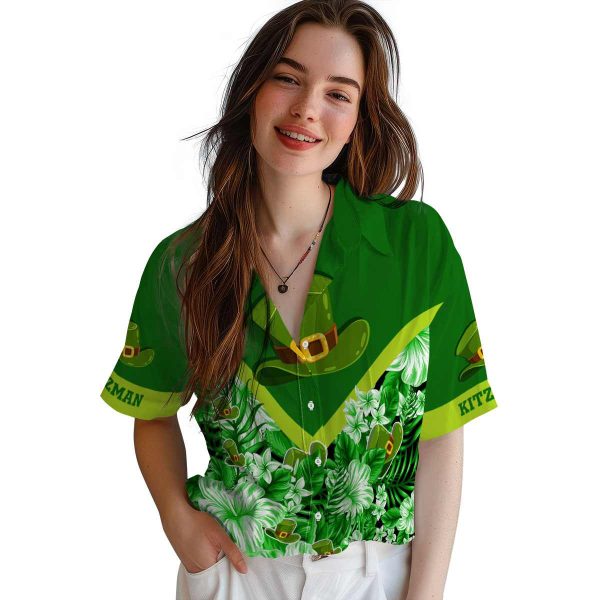 St Patricks Day Floral Chevron Hawaiian Shirt Trendy