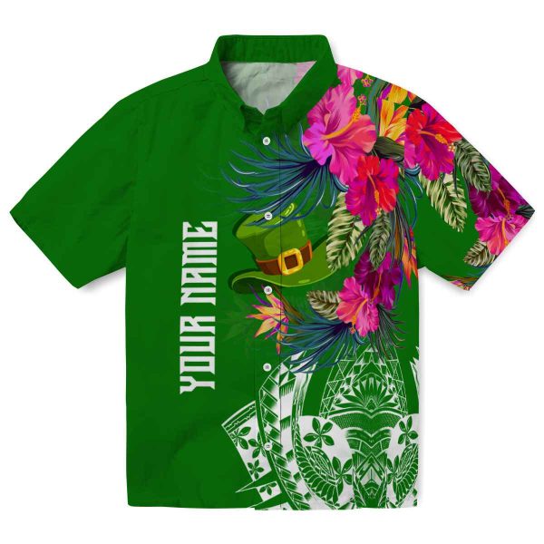 St Patricks Day Floral Polynesian Hawaiian Shirt Best selling