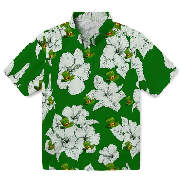 St Patricks Day Hibiscus Blooms Hawaiian Shirt Best selling