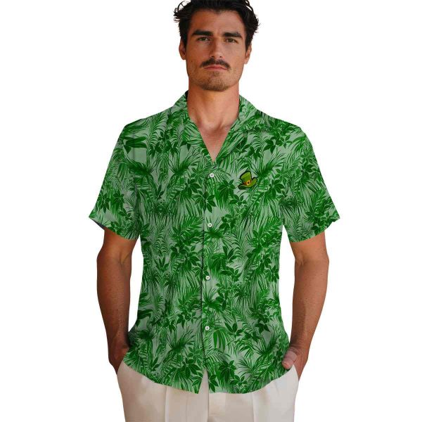 St Patricks Day Leafy Pattern Hawaiian Shirt High quality