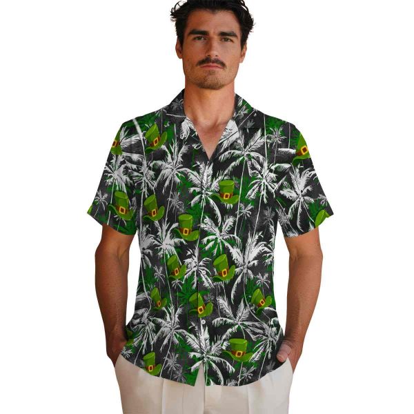 St Patricks Day Palm Pattern Hawaiian Shirt High quality