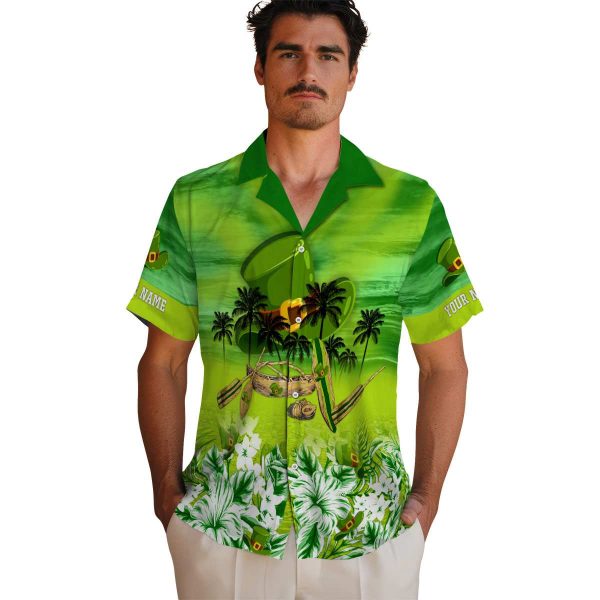 St Patricks Day Tropical Canoe Hawaiian Shirt High quality