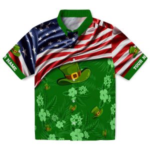 St Patricks Day US Flag Hibiscus Hawaiian Shirt Best selling