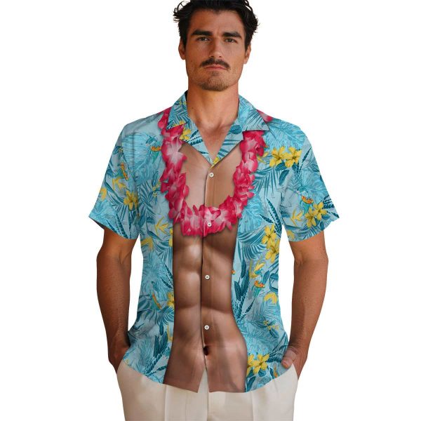 Summer Chest Illusion Hawaiian Shirt High quality