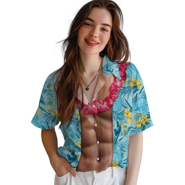 Summer Chest Illusion Hawaiian Shirt Trendy