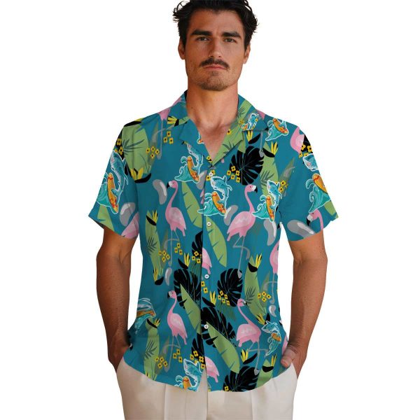 Summer Flamingo Leaves Hawaiian Shirt High quality