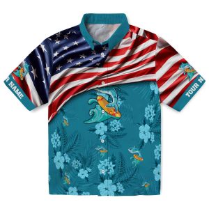 Summer US Flag Hibiscus Hawaiian Shirt Best selling