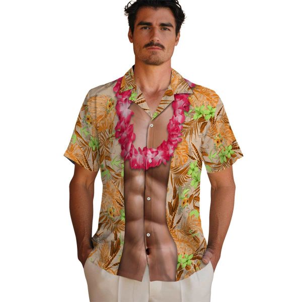 Sunflower Chest Illusion Hawaiian Shirt High quality