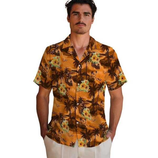 Sunflower Coastal Palms Hawaiian Shirt High quality