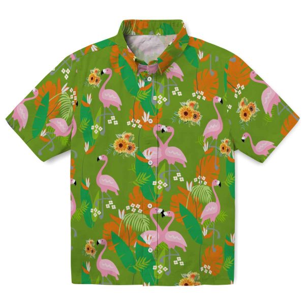 Sunflower Flamingo Foliage Hawaiian Shirt Best selling