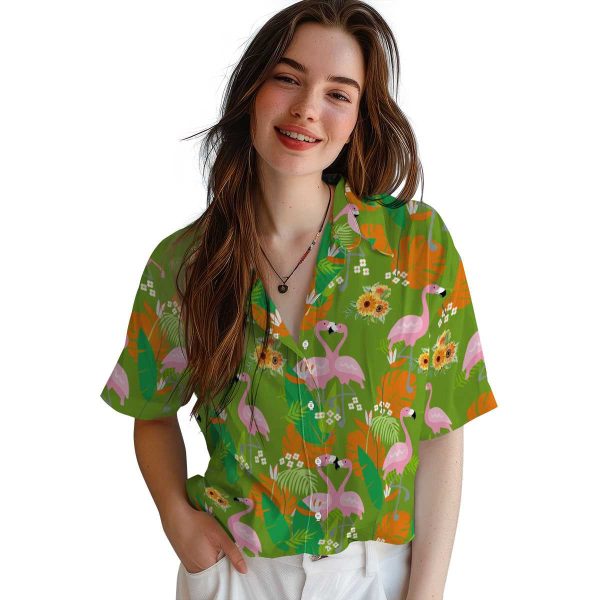 Sunflower Flamingo Foliage Hawaiian Shirt Trendy