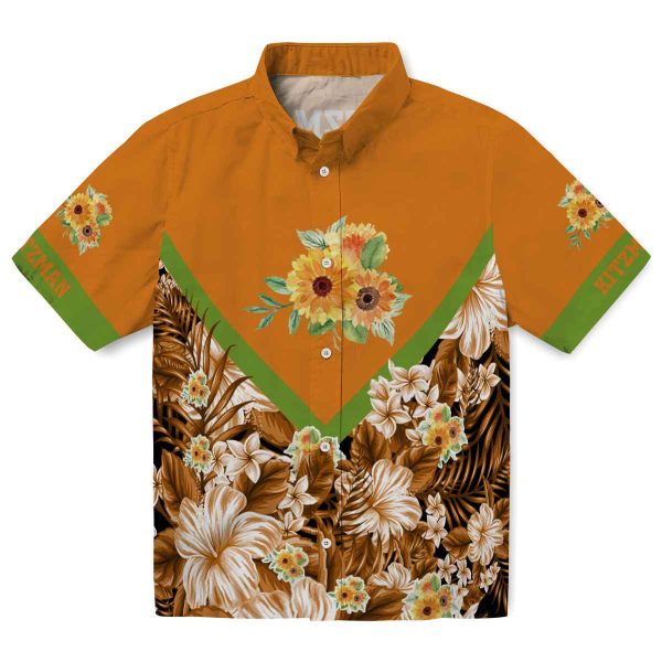 Sunflower Floral Chevron Hawaiian Shirt Best selling