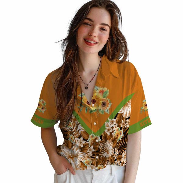 Sunflower Floral Chevron Hawaiian Shirt Trendy