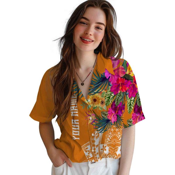 Sunflower Floral Polynesian Hawaiian Shirt Trendy