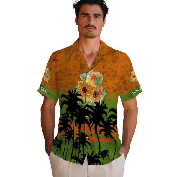 Sunflower Sunset Pattern Hawaiian Shirt High quality