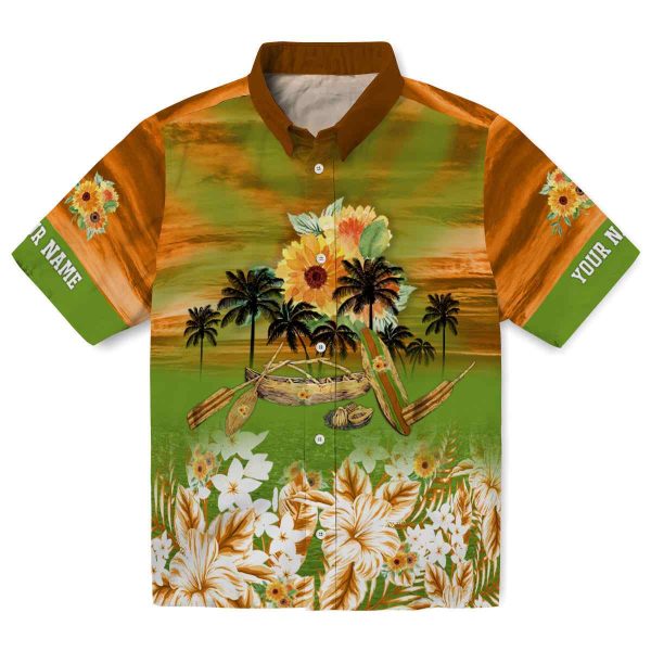 Sunflower Tropical Canoe Hawaiian Shirt Best selling