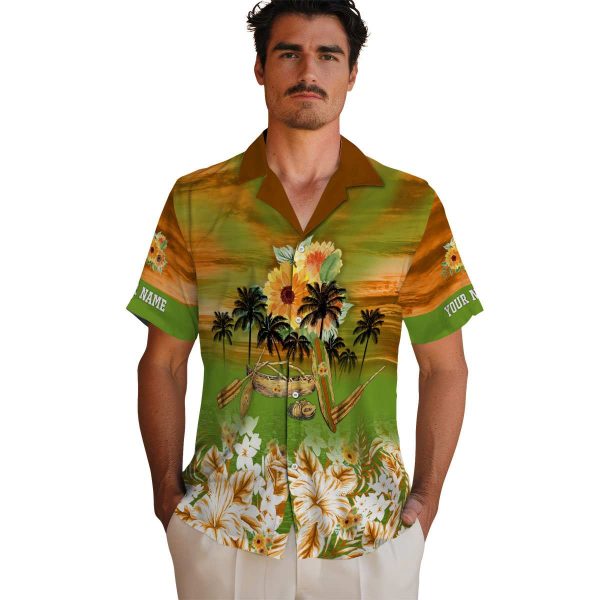 Sunflower Tropical Canoe Hawaiian Shirt High quality