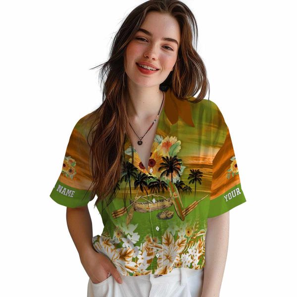 Sunflower Tropical Canoe Hawaiian Shirt Trendy