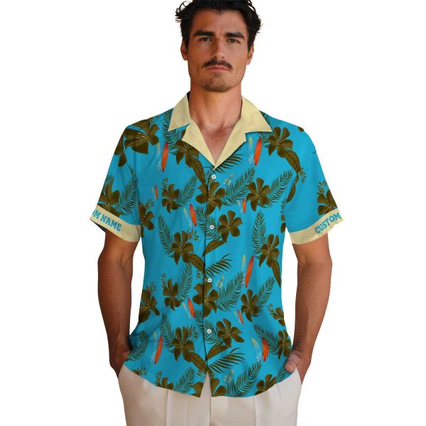 Surf Botanical Print Hawaiian Shirt High quality