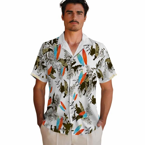 Surf Botanical Theme Hawaiian Shirt High quality