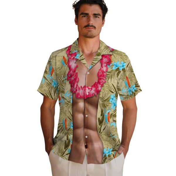 Surf Chest Illusion Hawaiian Shirt High quality