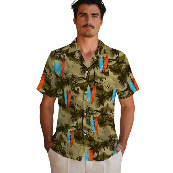 Surf Coastal Palms Hawaiian Shirt High quality