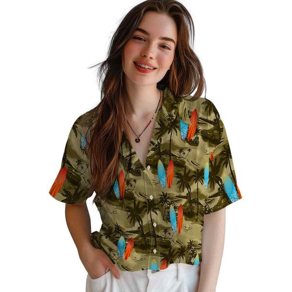 Surf Coastal Palms Hawaiian Shirt Trendy