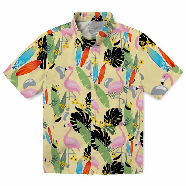 Surf Flamingo Leaves Hawaiian Shirt Best selling