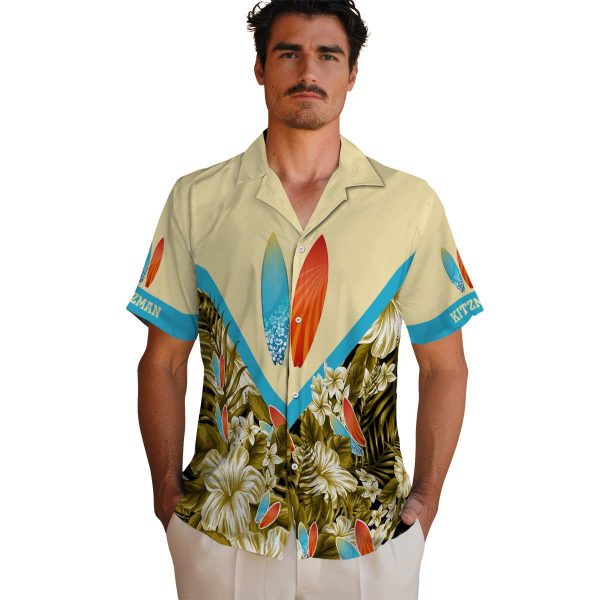 Surf Floral Chevron Hawaiian Shirt High quality