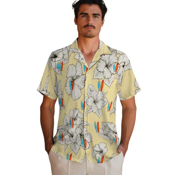 Surf Hibiscus Blooms Hawaiian Shirt High quality