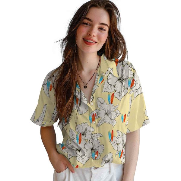 Surf Hibiscus Blooms Hawaiian Shirt Trendy