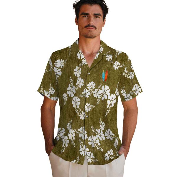 Surf Hibiscus Clusters Hawaiian Shirt High quality